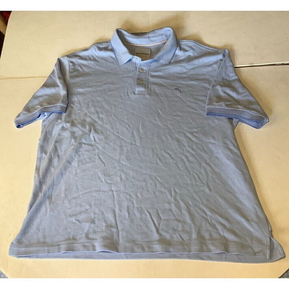 Men's Tommy Bahama Polo Shirt Size XL Light Blue Modal/Polyester